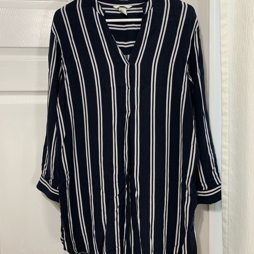 H&M Boxy Tunic with Mandarin Collar
